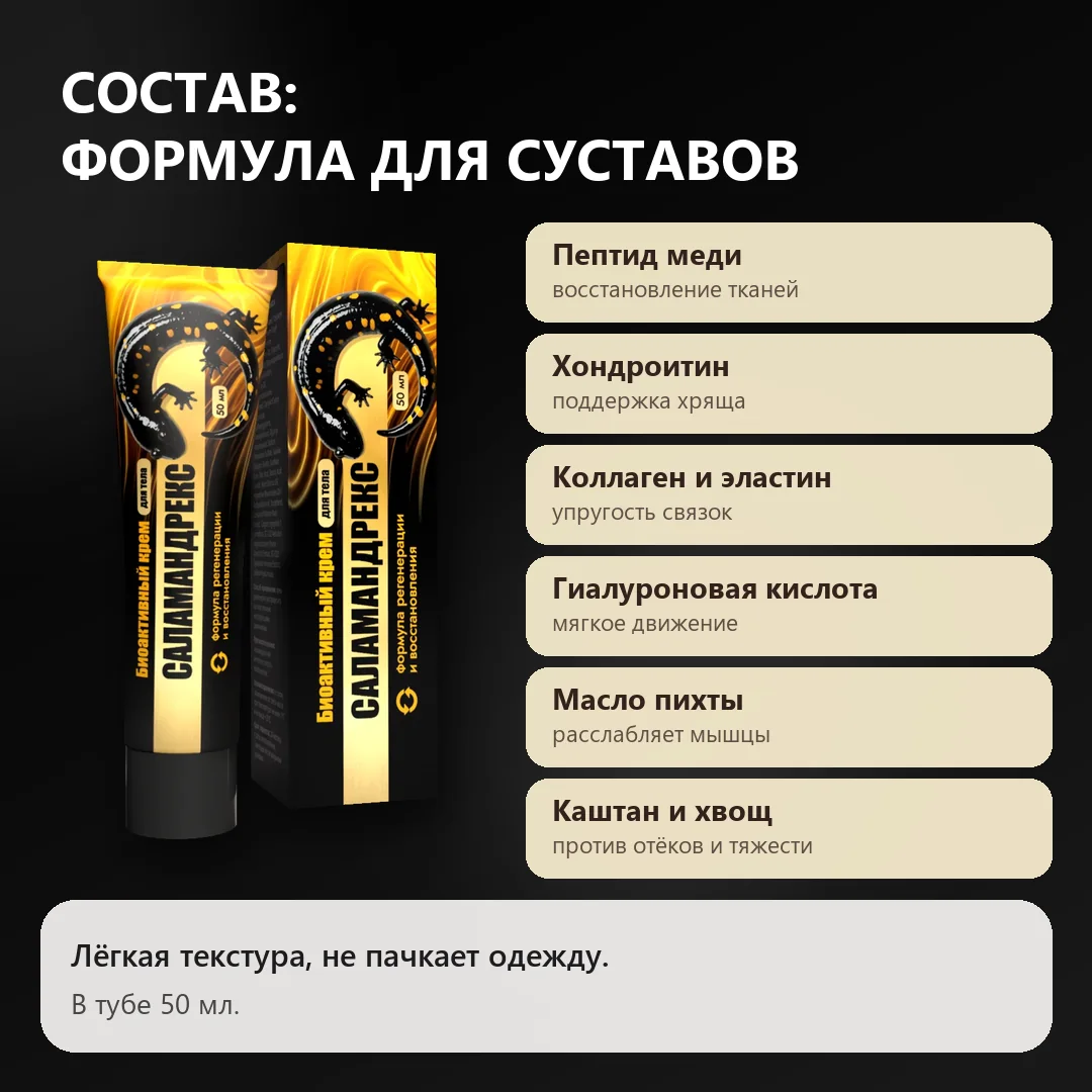 Состав крема Саламандрекс